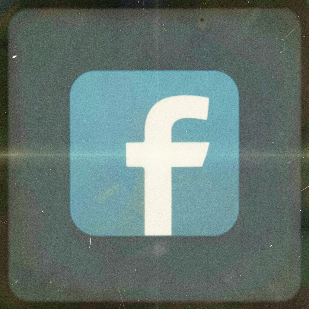 Іконка Facebook у приглушених рожевих тонах